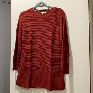 Halogen S Red ribbed sweater